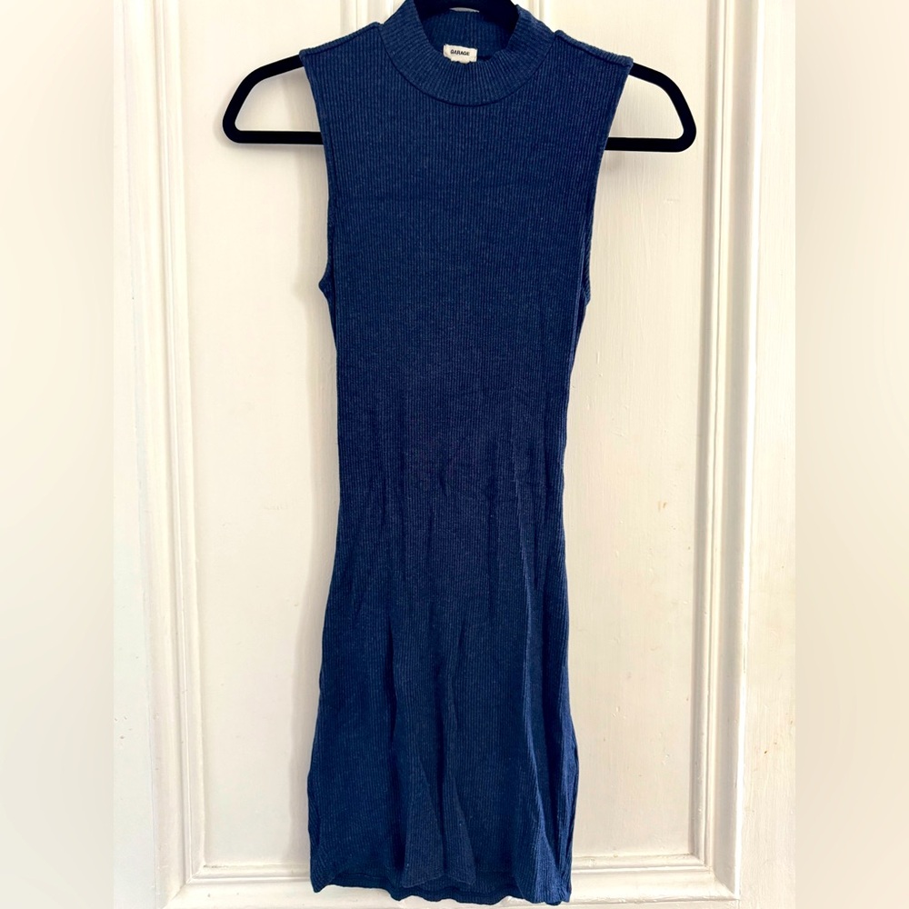 Garage Blue Sheath Halter Midi Dress